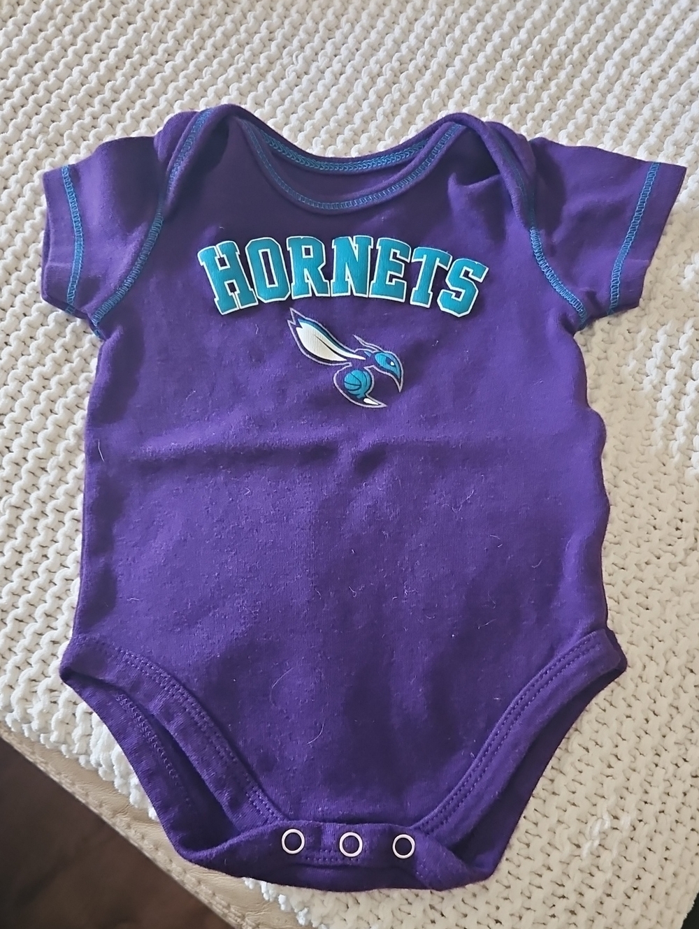 NBA Purple Hornets Baby Bodysuit with Teal Accents